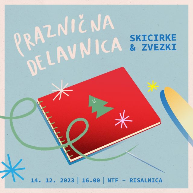 🎄Brezplačna praznična delavnica izdelave zvezkov in skicirk iz odpadnega papirja🎄

Vabljeni na praznično delavnico in druženje, kjer bomo sami izdelali zvezeke ali skicirke, ki so lahko tudi odlično božično darilo zase ali koga drugega📓🎁

📆 14. 12. 2023 
⏰ 16.00 - 19.00
📍 NTF (6. nadstropje - risalnica)

📐Tehnikalije:
- velikost zvezka: B6 (125 × 176 mm)
- 20 strani
- 200/300 g papir

❗️S sabo prinesi večjo šivanko, sponke, svinčnik in ravnilo

♻️ Delavnica ima zeleno noto (ne samo zaradi prazikov in smrekic), ampak bomo za izdelavo uporabili kvaliteten fine art papir, ki ostane pri tisku in bi sicer romal v smeti. Hvala tiskarni Artiko za papir 💚

❗️Število mest je omejeno, prijave so odprte do 10. 12. 2023 na urska.klenovseko9@gmail.com❗️

Se vidimo,
Urška & Ana & škratki pomagači