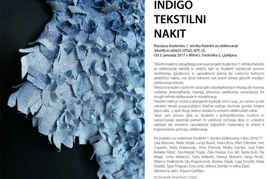 Indigo tekstilni nakit / Indigo Textile Jewellery