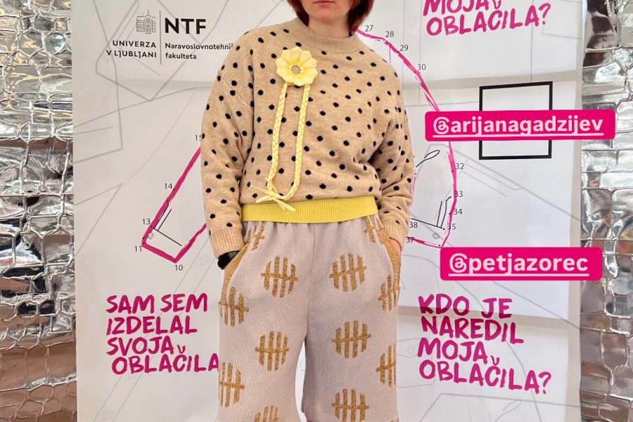 Stajling z rabljenimi oblačili v  kombinaciji s slovensko avtorsko znamko