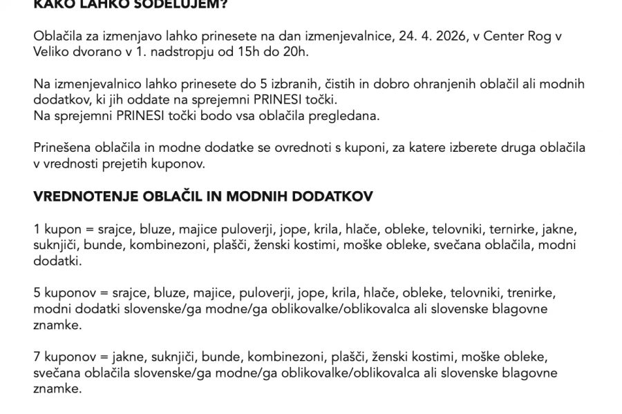 KAKO LAHKO SODELUJEM? na dogodku PRINESI//ODNESI 2026